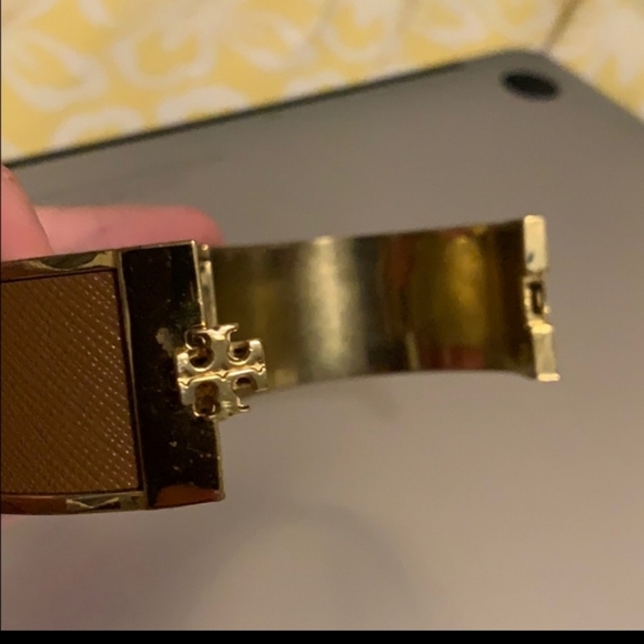 Tory burch brown leather inlay cuff - Picture 3 of 4